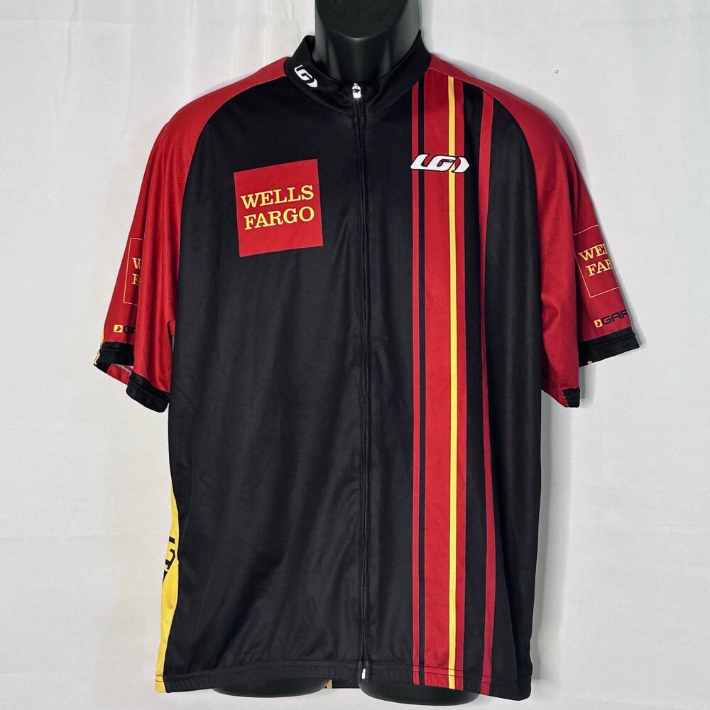 Louis Garneau Wells Fargo Cycling Jersey Mens XXL Red Black